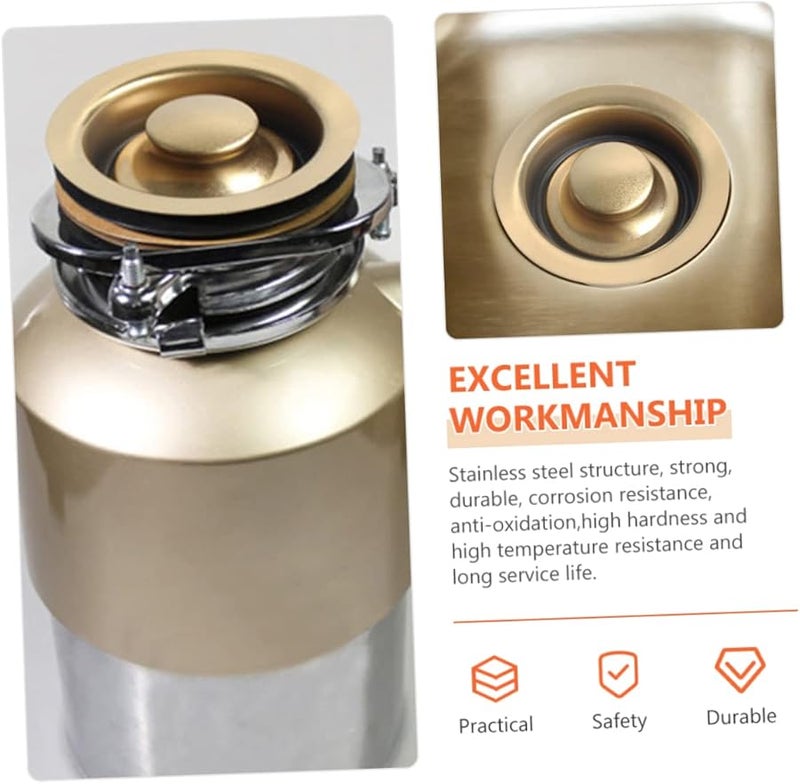 Golden Sink Stopper for Garbage Disposal Stainless Steel Flange Drain Gasket Kitchen Accessory - Image 3